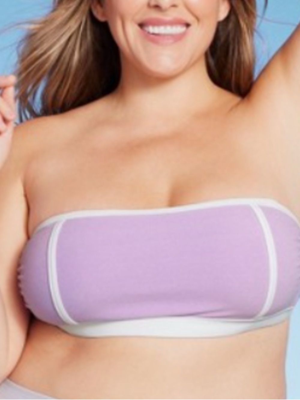 Kona Sol Terry Textured Solid Bandeau Bikini Top NWT